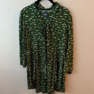 Maeve Green and White Patterned Blouse